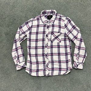RAILS white pink blue soft button up Flannel shirt